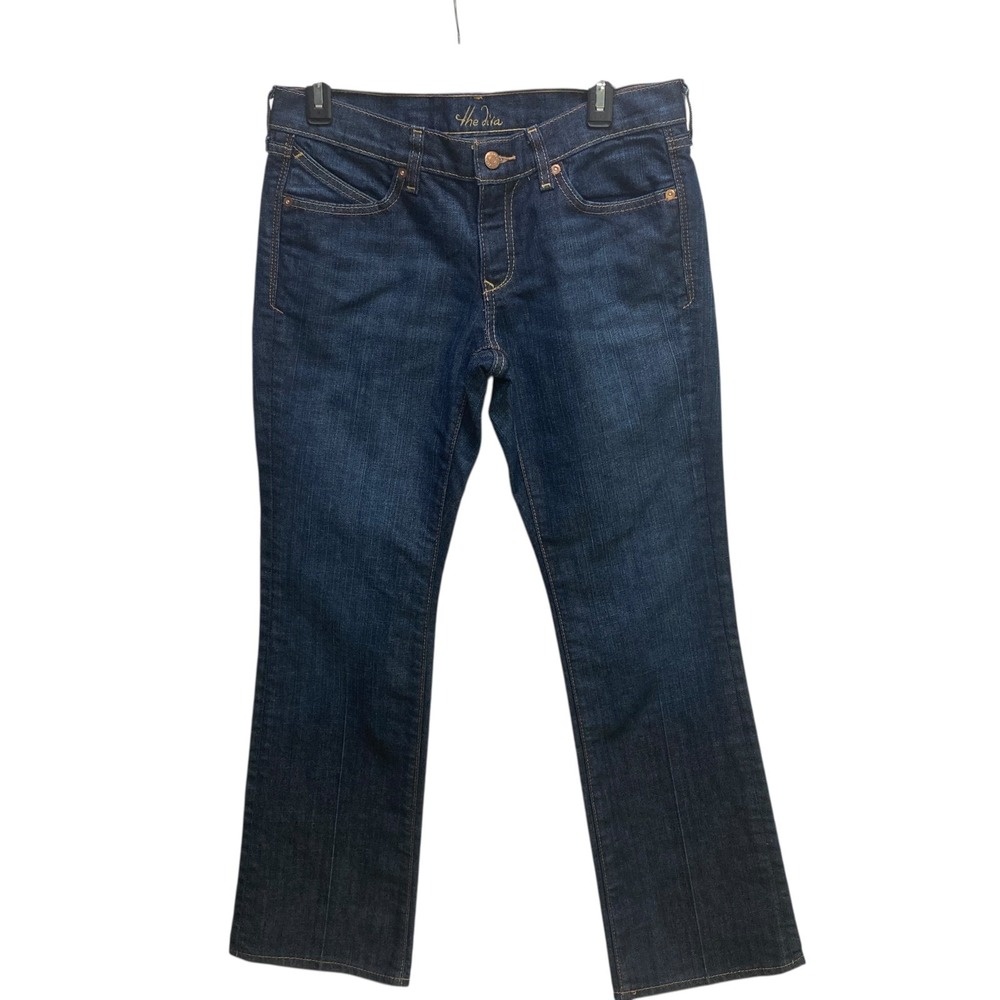 Old Navy Sz 8 Short‎ The Diva Bootcut Leg Jeans Women's Blue Dark Wash Low Rise